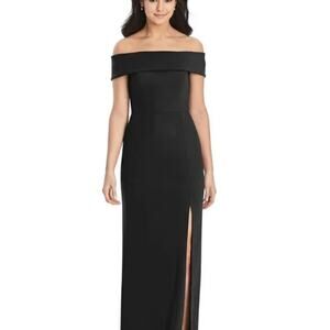 Dessy Style 3030 Off-shoulder Crepe Bridesmaid Dress in Black Womens Size 22L